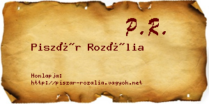 Piszár Rozália névjegykártya